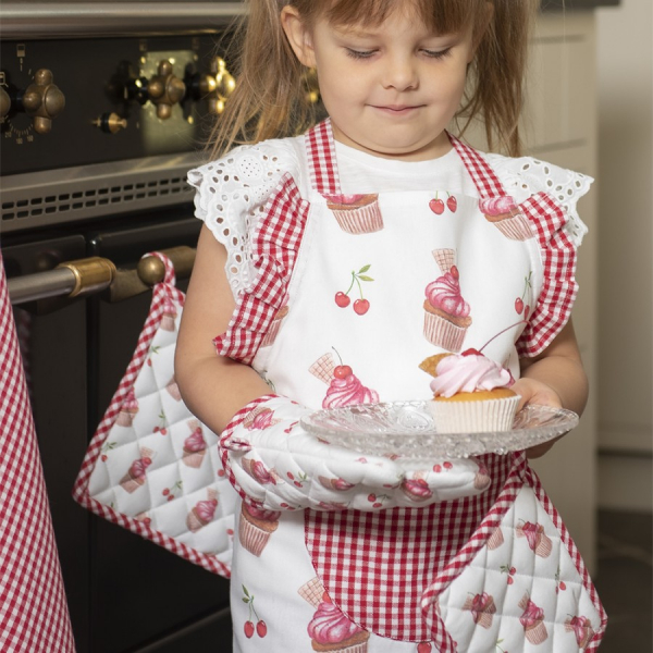 Kinder-Küchenschürze "Cupcake"  - aus Baumwolle von Clayre & Eef